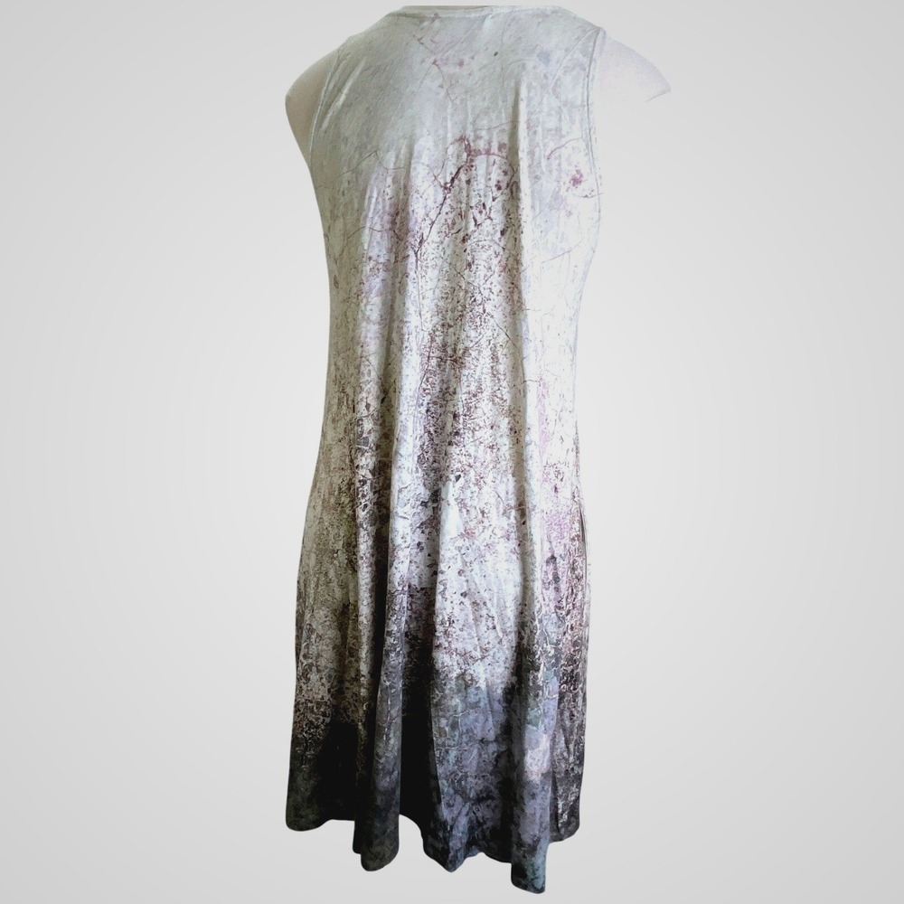 Suki + Solaine Abstract Ombre Swing Midi Dress Made in USA Artistic Minimalist L - Picture 2 of 12